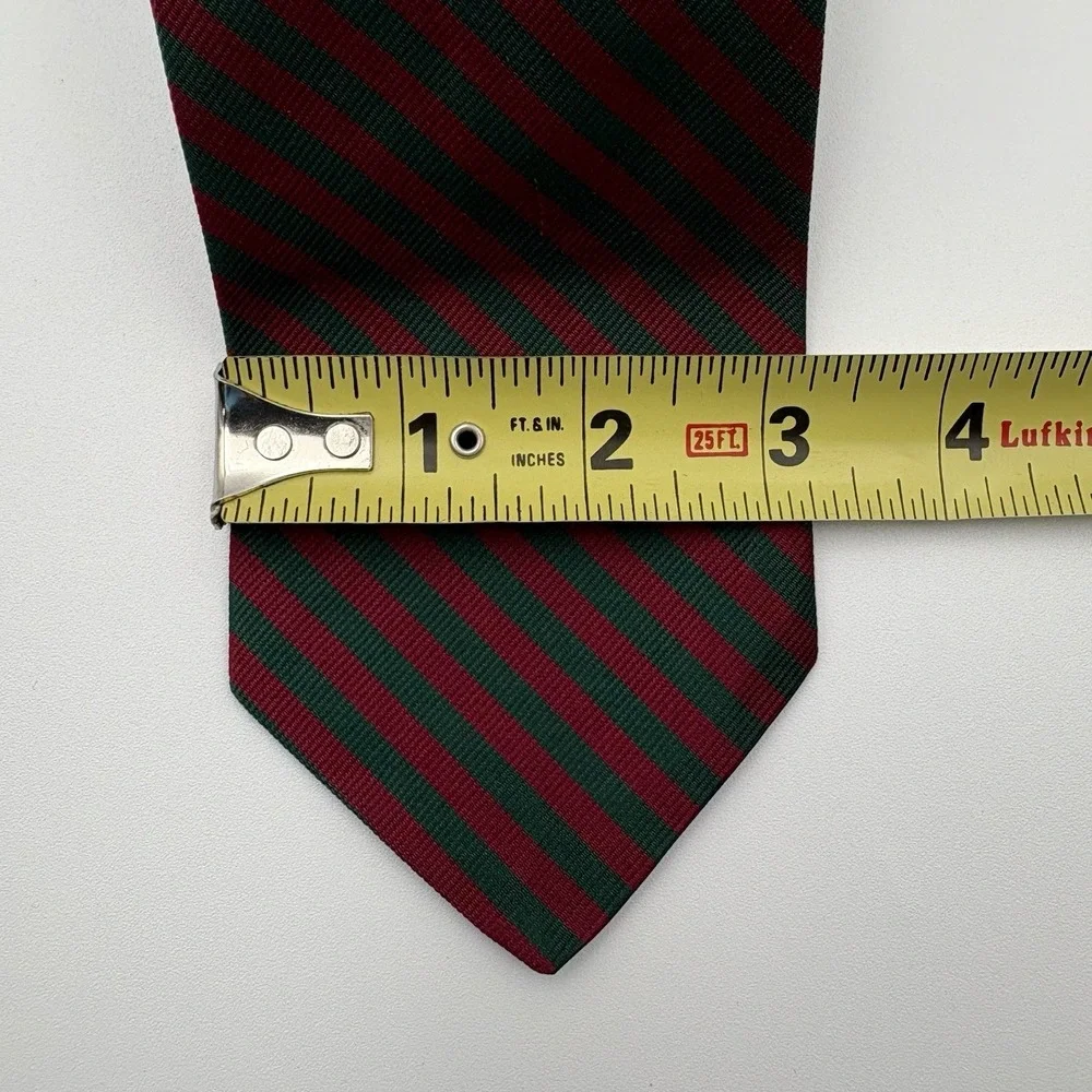 Brooks Brothers Tie Mens Burgundy Green Striped All Silk Repp Classic USA 3.5